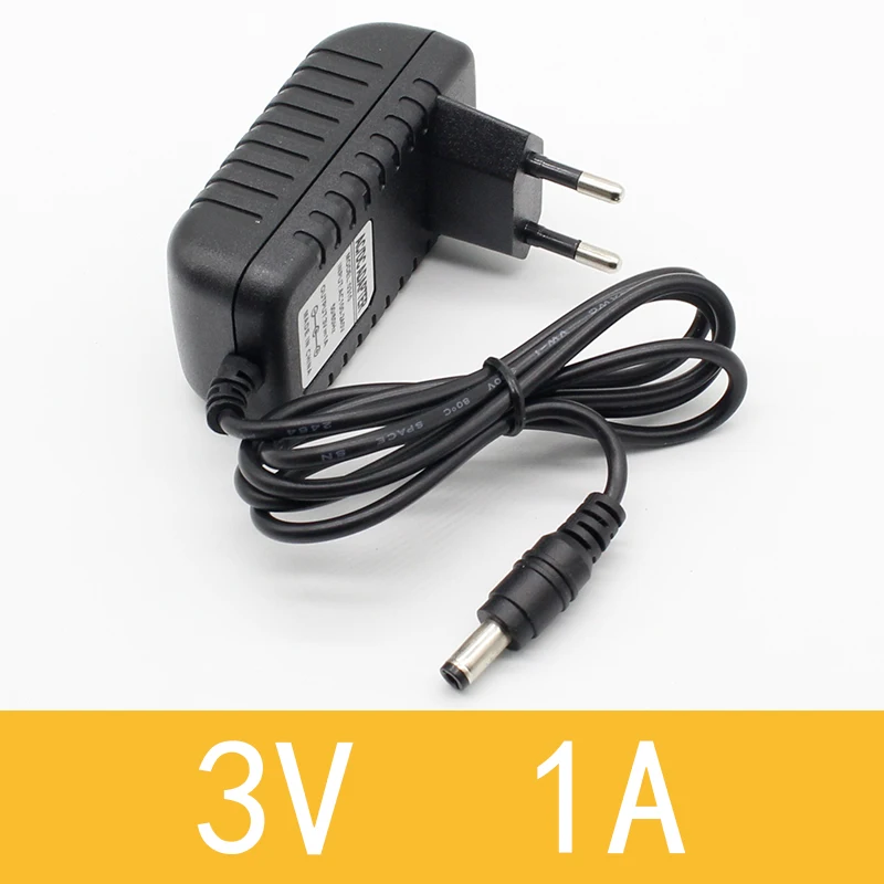 1 Stück neuer AC-Konverter-Adapter DC 3 V 1 A Netzteil Ladegerät EU-Stecker 5,5 mm x 2,1 mm Image