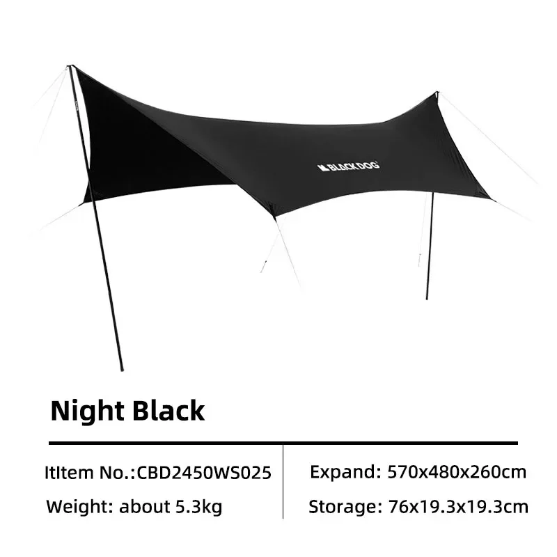 Naturehike BLACKDOG Outdoor-Strandüberdachung, wasserdicht, Camping, Sonnenschutz, schwarze Beschichtung, Markise, 10–16 Personen, 27 m Sonnenschutz