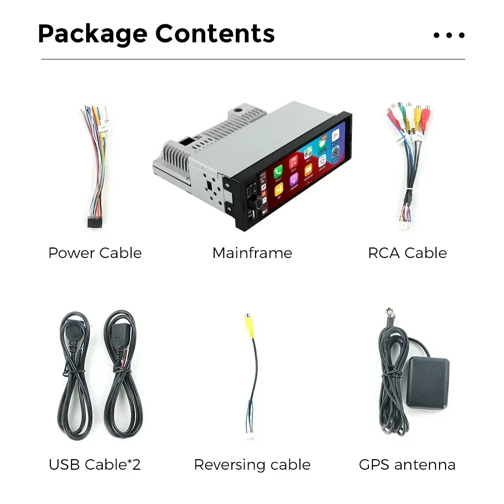 Android Universal 1din Auto Multimedia Player 6,86 zoll HD Touchscreen FM Radio Unterstützung Drahtlose Carplay Auto Audio USB TF Typ-C Image