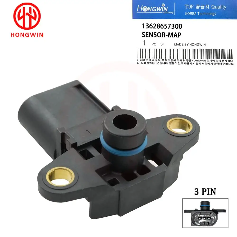 13627542623 HONGWIN Krümmer-Absolutdruck-MAP-Sensor 13628657300 für BMW 525i 528i 530i 650i 750Li 325xi 128i 2,4 3,0 4,4L Image