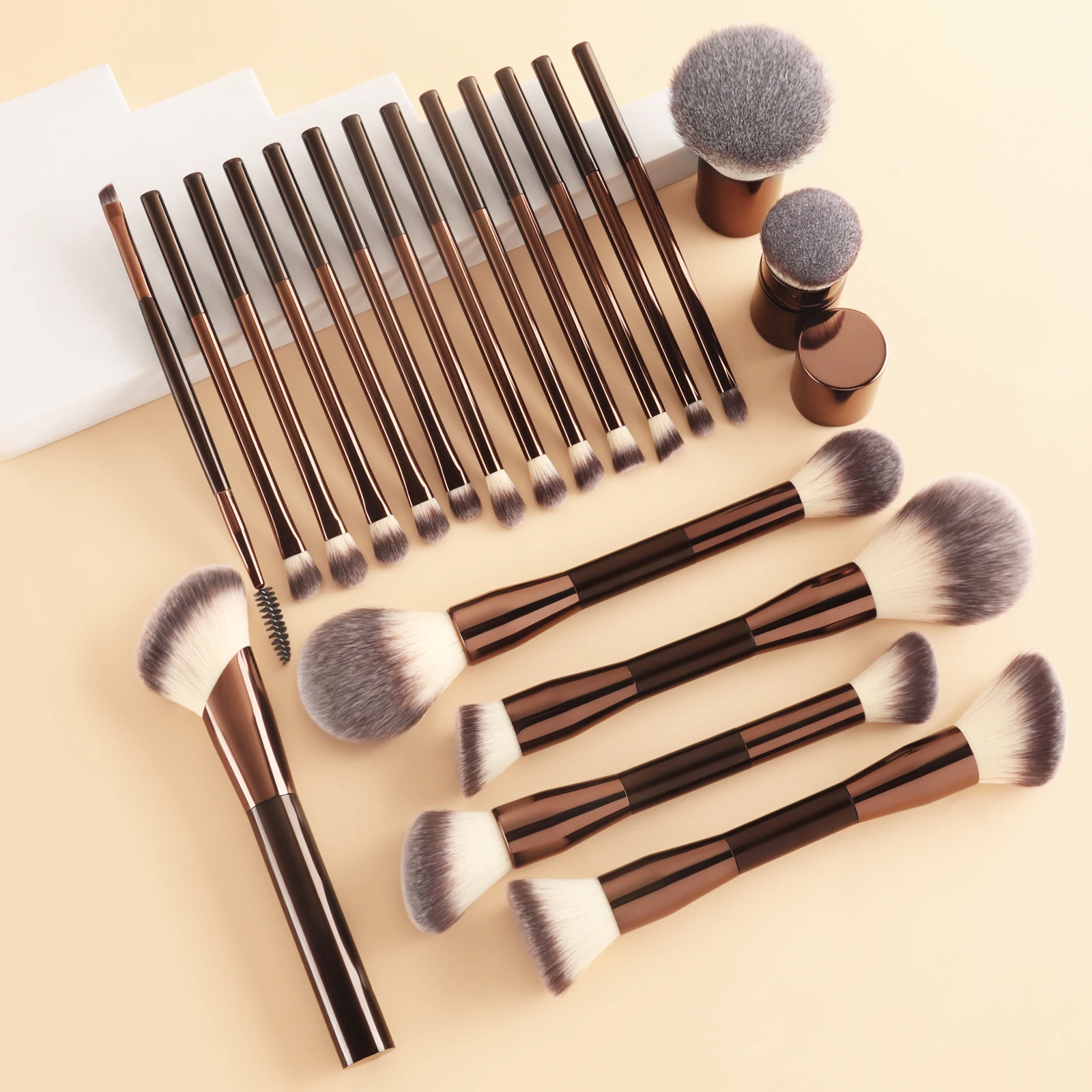 20-teiliges Make-up-Pinsel-Set inklusive Puderpinsel, Rougepinsel, Textmarkerpinsel, Lidschattenpinsel, Wimpernbürste, Eyeliner-Pinsel Image