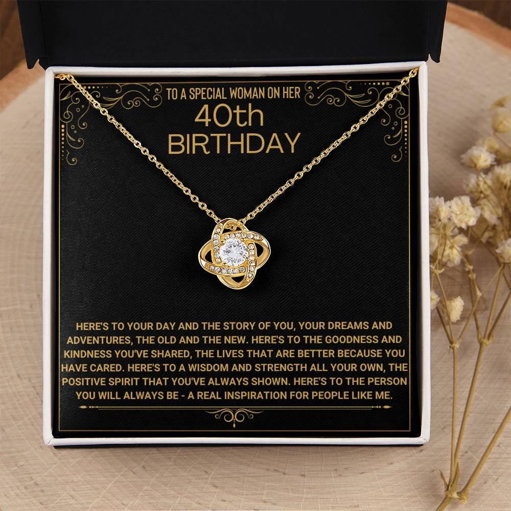 Regalo per il 40o compleanno per lei, Buon 40o compleanno, Biglietto di auguri per il 40o compleanno, Collana per il 40o compleanno, Regalo per il 40o