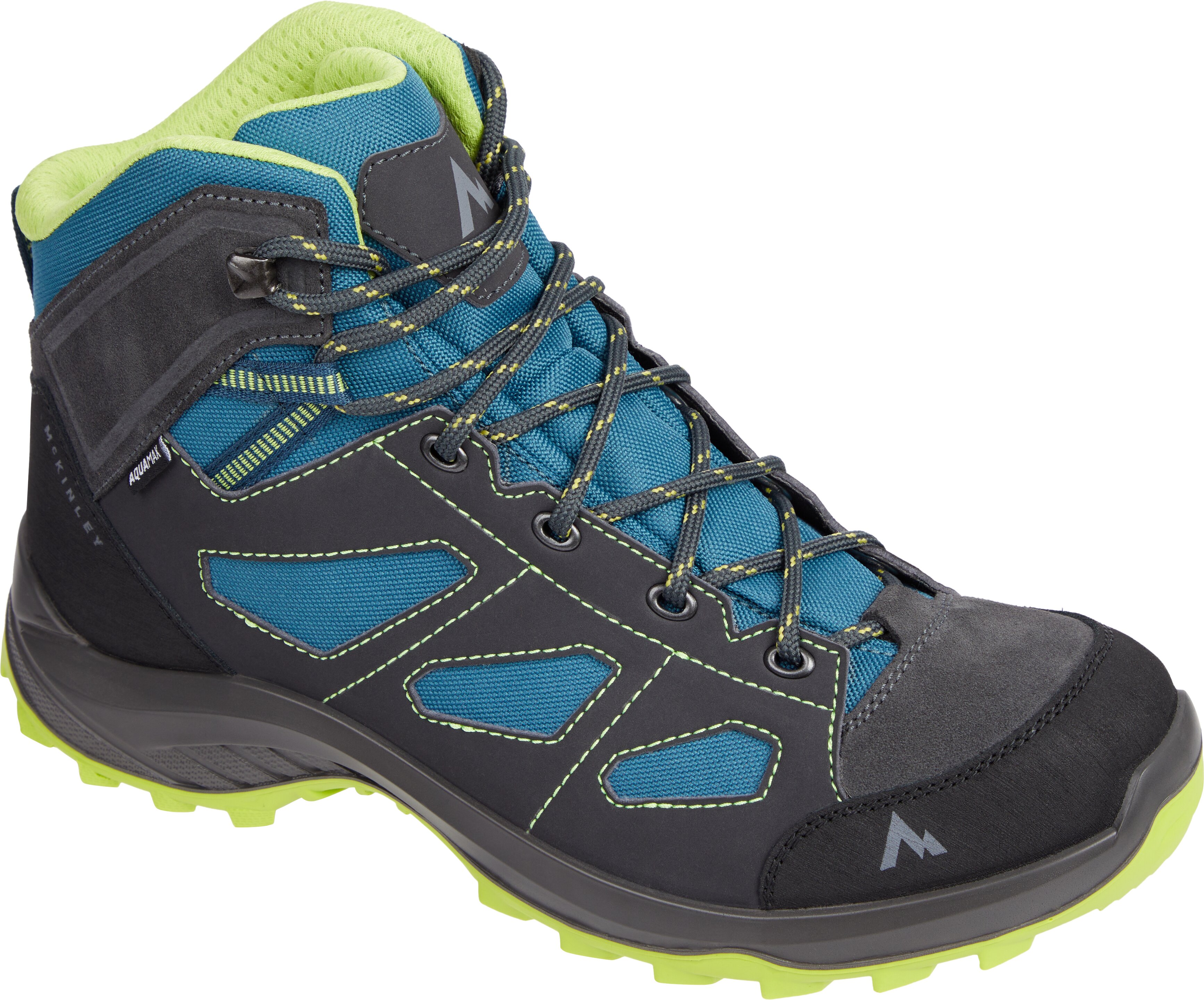 Wanderstiefel MCKINLEY "HE.-WANDER-STIEFEL DISCOVER IV MID AQX M", Herren, Gr. 41, blau petrol, anthraci, Synthetik, Schuhe Wanderstiefel, schützt vor Nässe