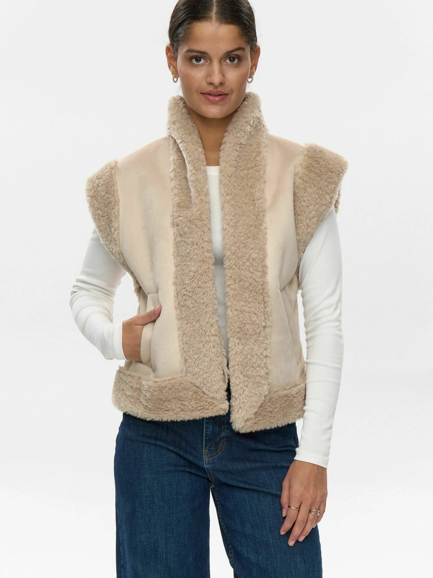 Kurzweste NÜMPH "Nümph Vest NUELLIOT", Damen, Gr. 40, gray morn, Obermaterial: 100% Polyester, Westen Image