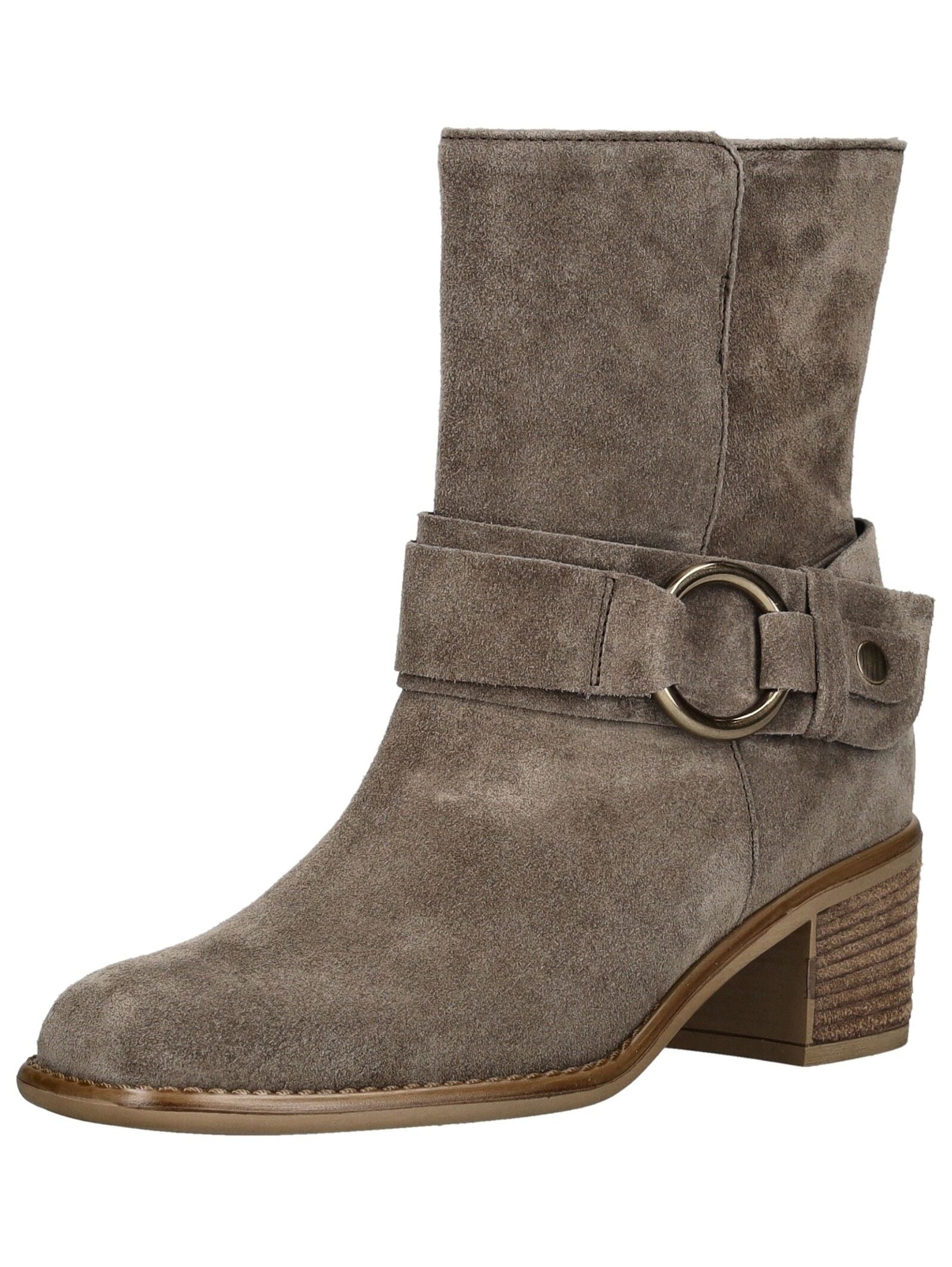 Stiefelette GABOR "Gabor Stiefelette Veloursleder", Damen, Gr. 37,5, braun (braun, grau), Veloursleder, Schuhe Stiefelette