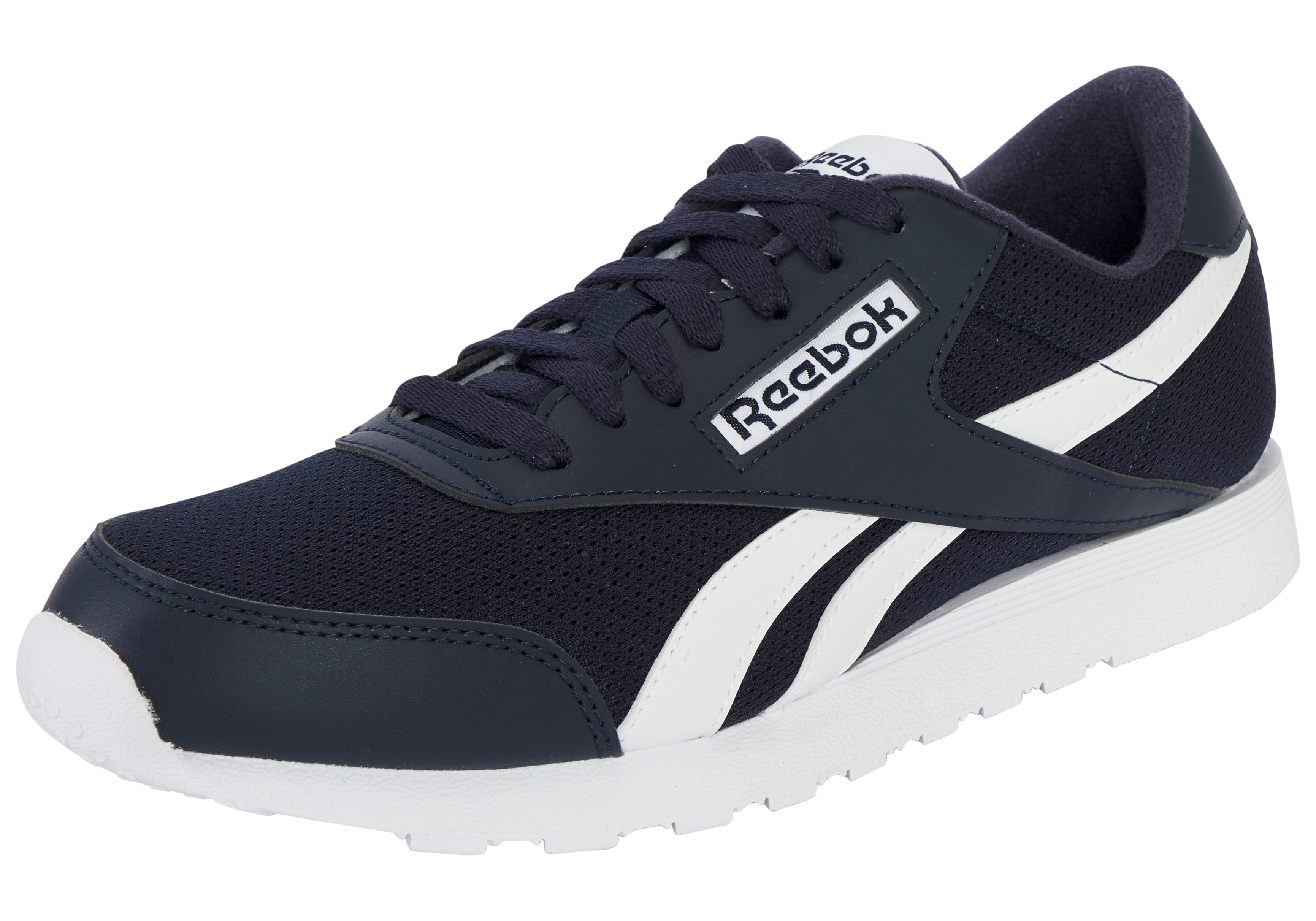 Sneaker REEBOK CLASSIC "REEBOK ROYAL PRIME RUN", Damen, Gr. 39, navy, weiß, weiß, Synthetik, Textil, Schuhe Sneaker