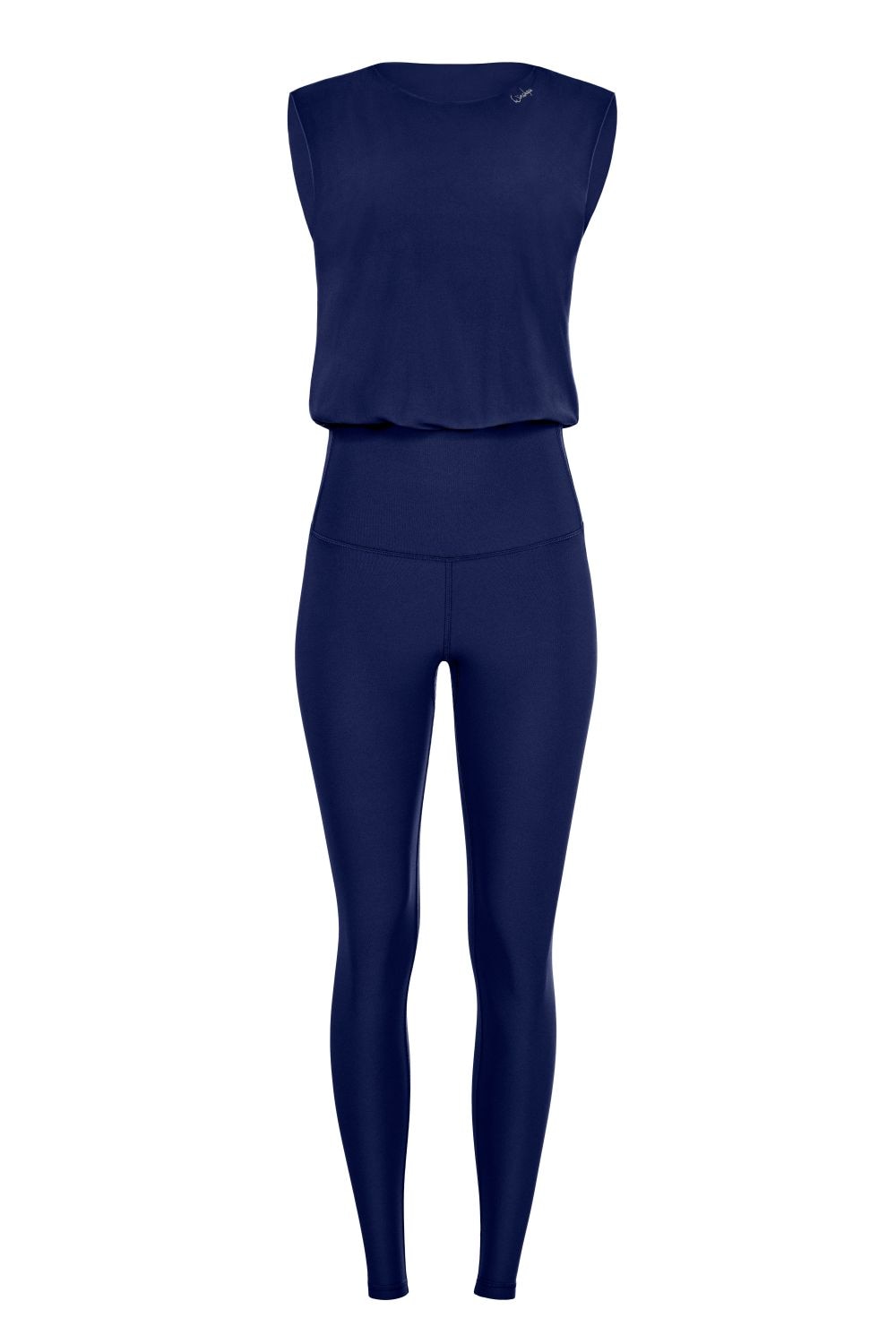 Jumpsuit WINSHAPE "JS102LSC", Damen, Gr. XS, Normalgrößen, blau (dunkelblau), 85% Polyester, 15% Elasthan, Rundhals, Overalls Jumpsuit, Functional Comfort