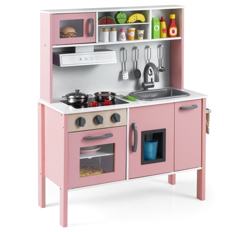 Wooden Pretend Play Kitchen Set for Toddlers - 28