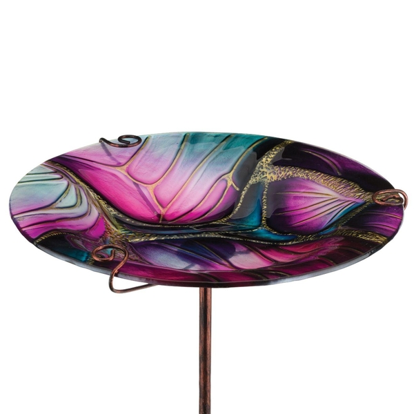 Regal Art & Gift 14223 - Birdbath/Feeder Stake - Swirl Purple Lawn and Garden Lighted Bird Feeders