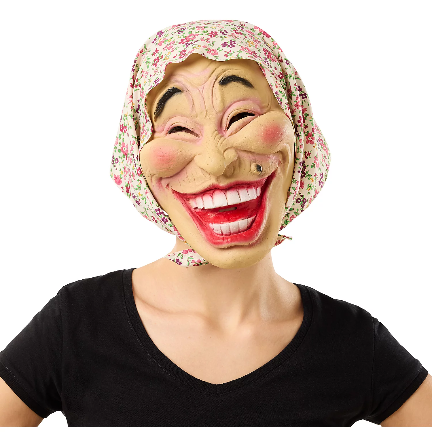 Maske Hexe, bunt/weiß Image