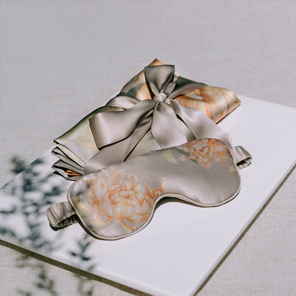 KIM+ONO Kimono Robe | Washable Silk Kiku Self Care Set | Willow