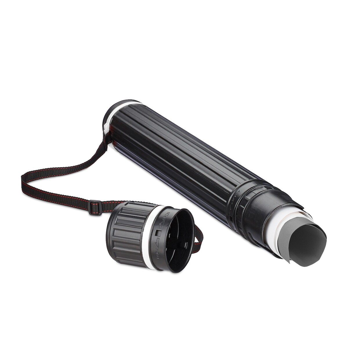 Relaxdays Posterrolle, bis Größe A0, Transport Poster & Zeichnungen, ausziehbar 64–107 cm, Zeichenrolle, schwarz/weiß Image