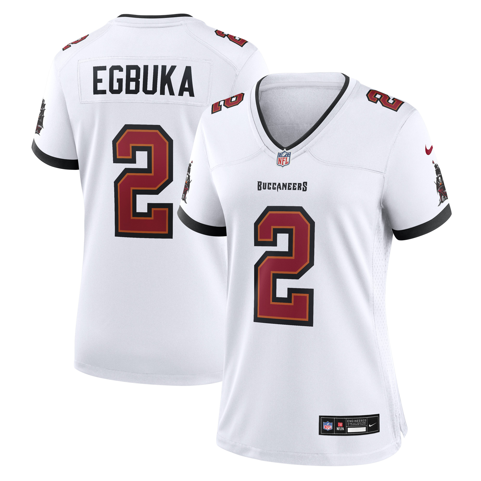 Tampa Bay Buccaneers Nike Game Auswärtstrikot - Weiß - Emeka Egbuka - Damen Image