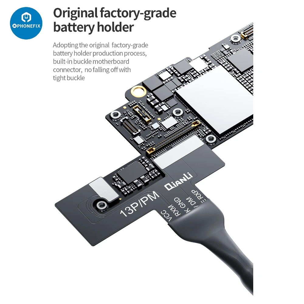 QianLi IPower Pro Max Stromkabel der 8. Generation, One-Key-Boot-Kabel, Upgrade FPC Flex mit wärmeschrumpfendem Silikonmantel für die Telefonreparatur Image