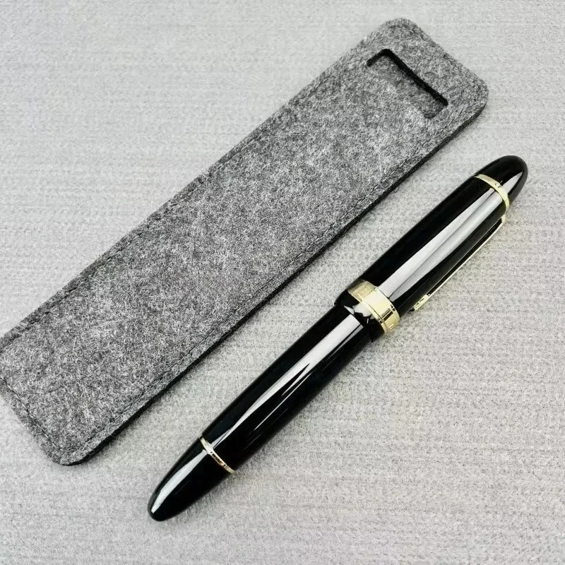 Montefiore Vollmetall-Füllfederhalter, schwarz, feine Spitze, Business-Stift, zum Üben von Kalligraphie, Tinte, Absorption, nicht kohlenstoffhaltiger Signaturstift Image