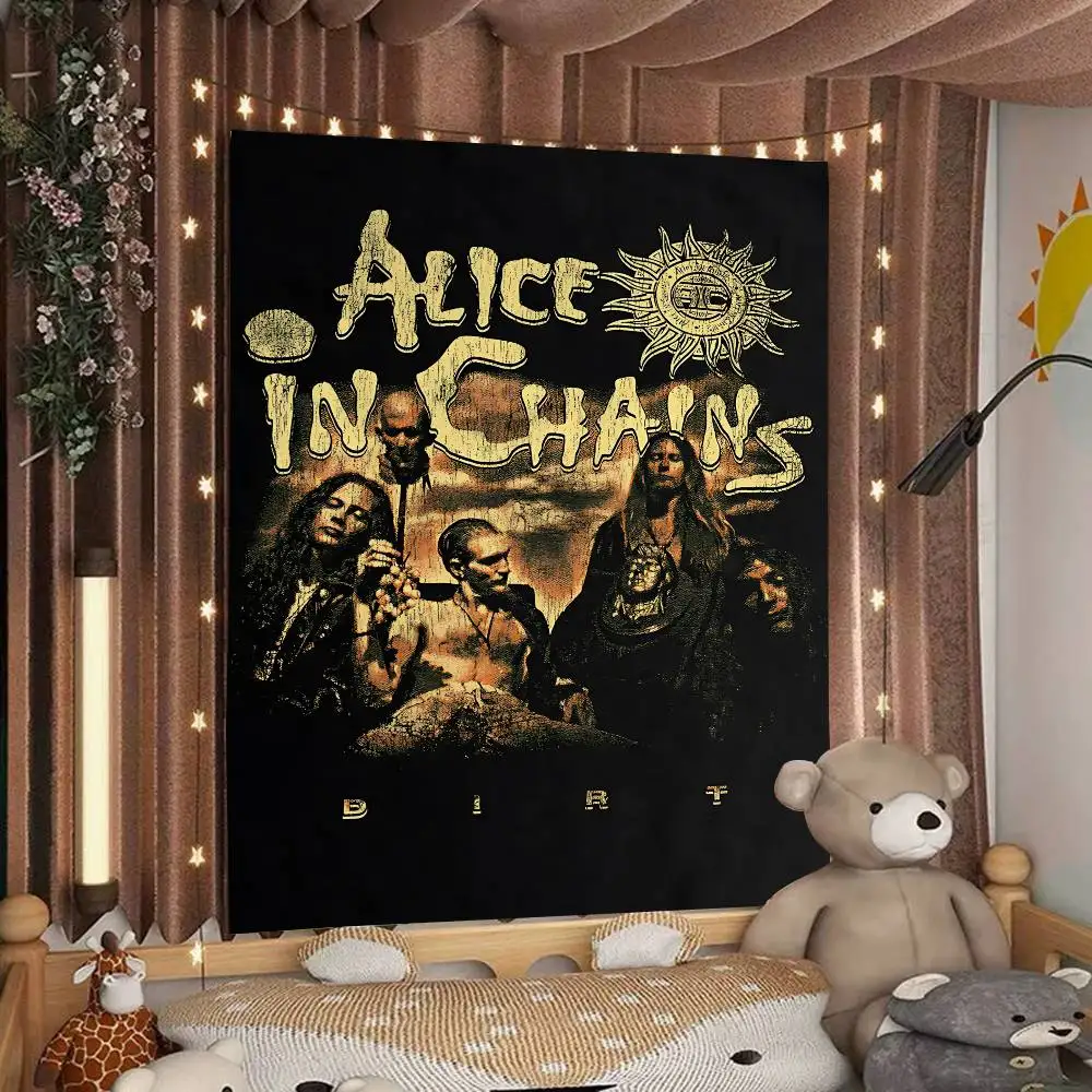Vintage klassische Band A-Alice in C-Ketten bunte Wandteppich Wandbehang hängen Tarot Hippie Wandteppiche Wohnheim Home Decor