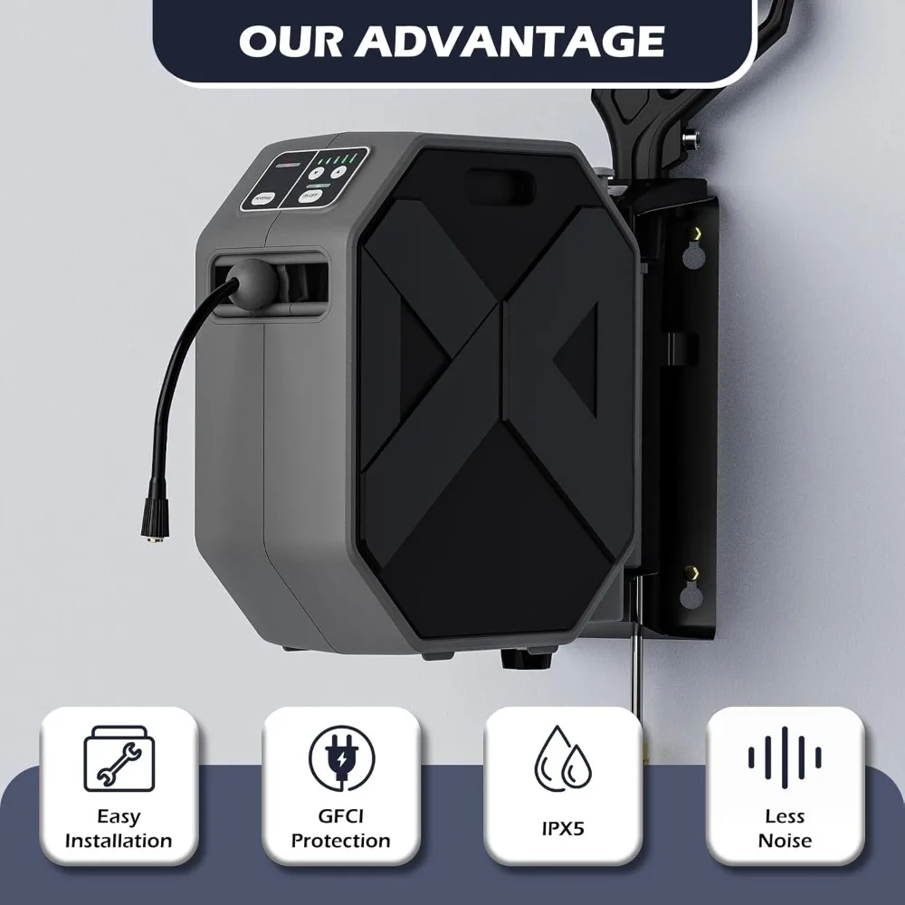 Outdoor Power Tools/Electric Wall Mounted Power Washer -5000PSI 3.4GPM Adjustable Pressure Washer, Washer with GFCI Power
