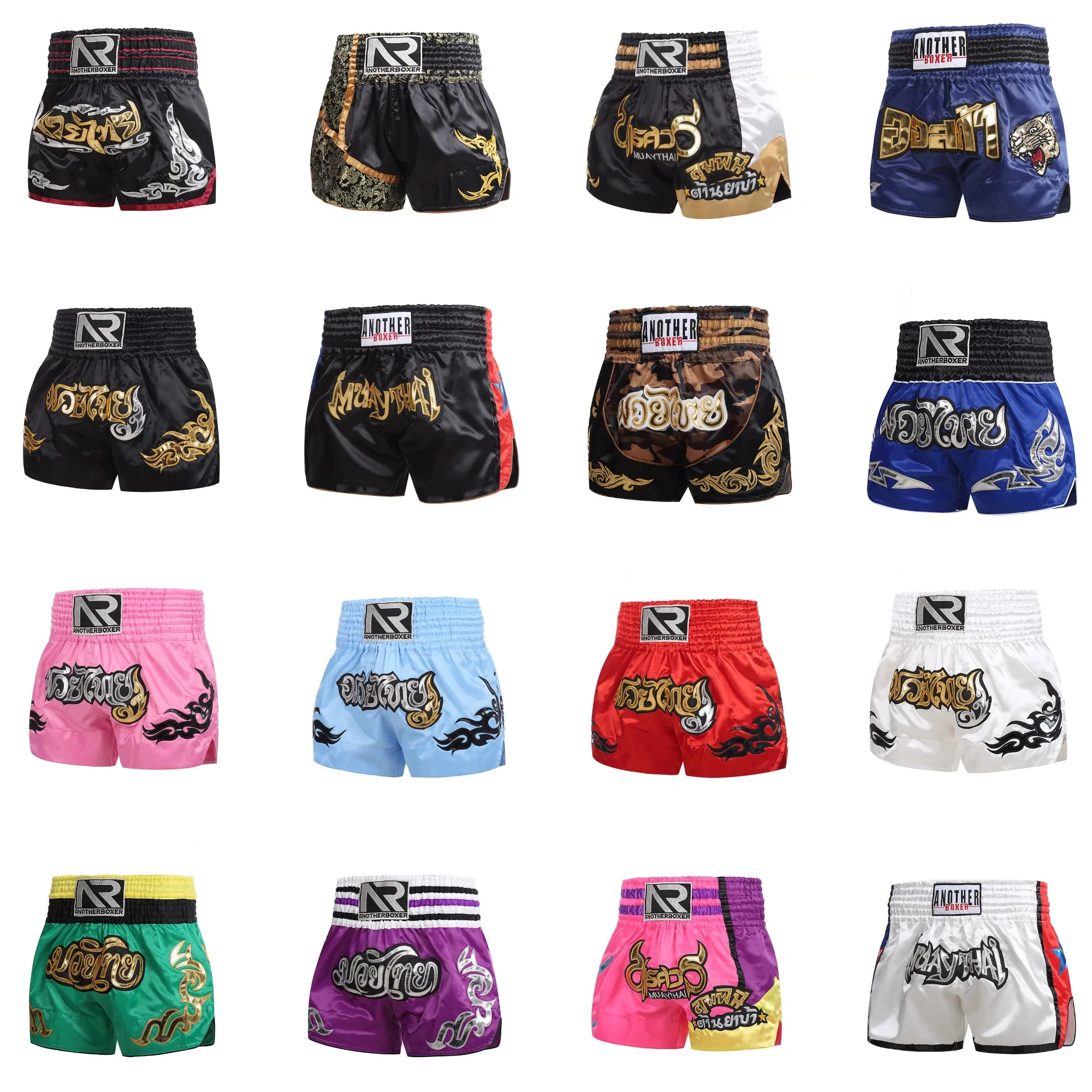 Muay Thai Shorts Traditionelle Thai Boxshorts Männer Frauen Kinder Kampfsport MMA Trainingskleidung Kampf Kickboxen Boxhose Image