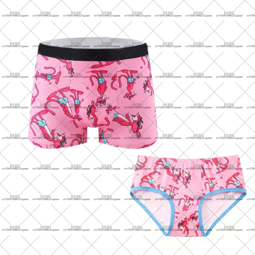 2026 Männer Mädchen Rosa P-Panther Geschenk Atmungsaktive Unterwäsche Unterhose Weichen Komfort Boxer Briefs Shorts Höschen 2 stücke Paar Leopard