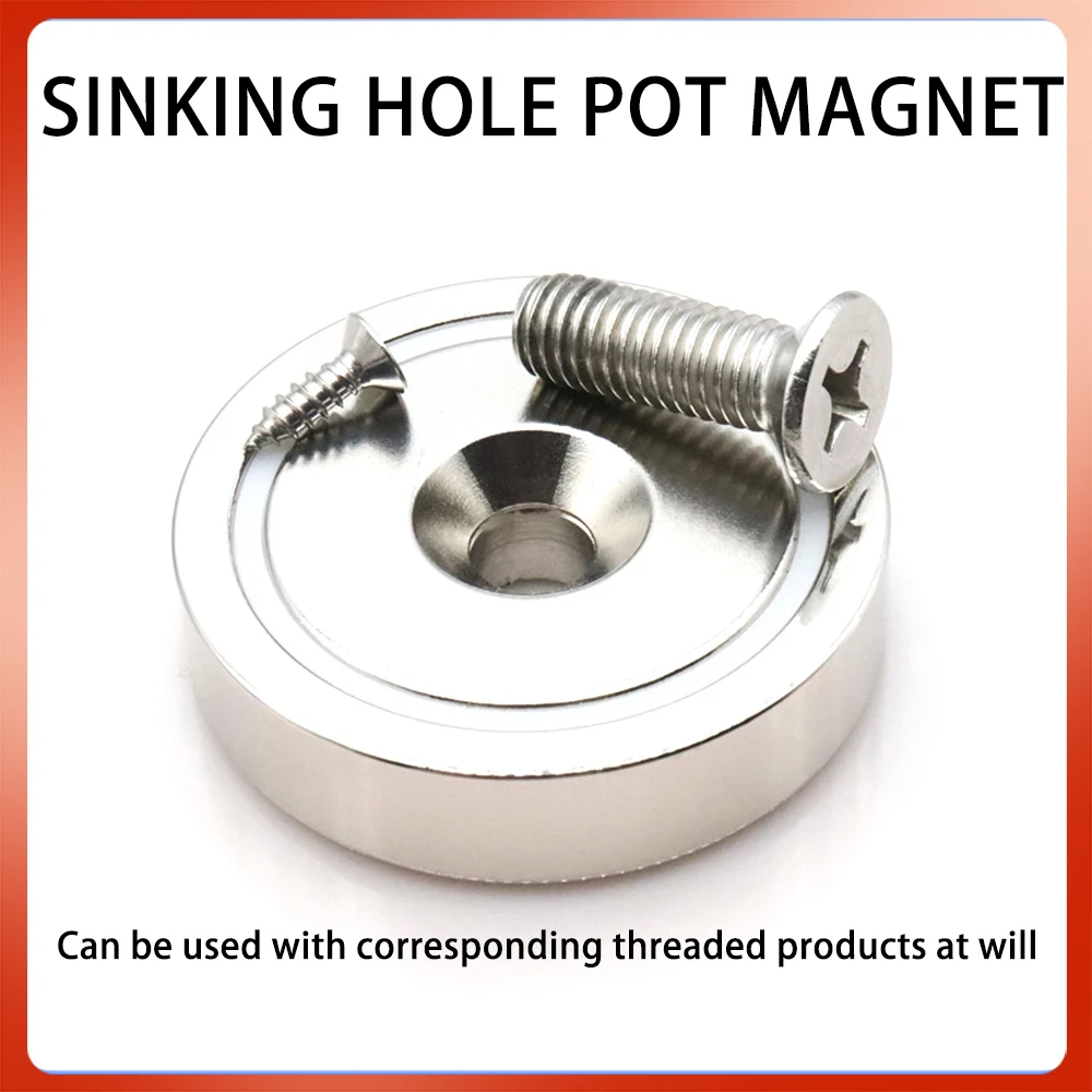 A16 ~ A70 Starke Topf Magnet Loch Stahl Tasse Eisen Shell Magnet Runde Magnetische Sucker Salvage Für Home Kühlschränke, Büros DIY Image