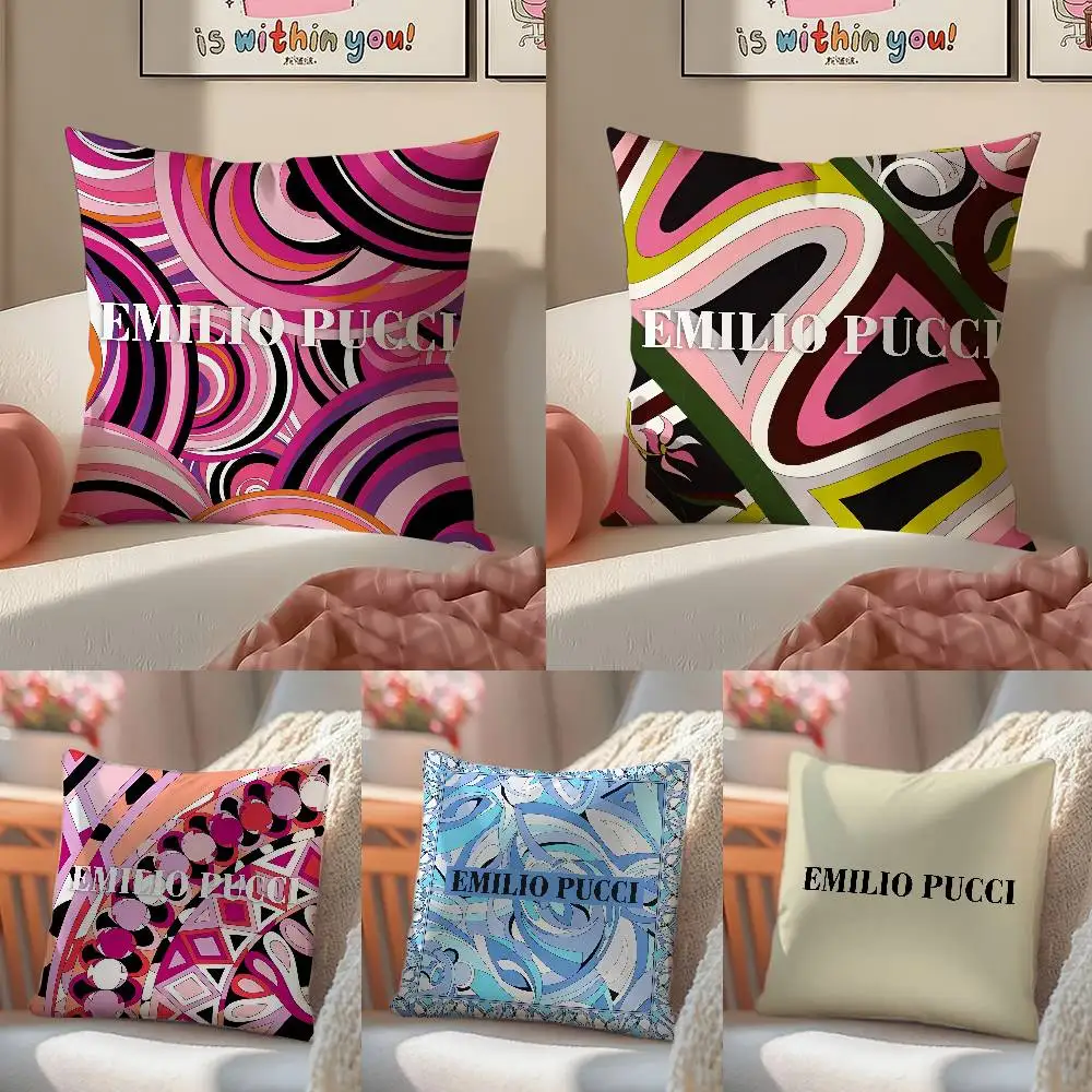 P-Prince Of Prints Emilio Pucci-Famous Kissenbezug, bequemes Schlafsofa, seidig, elegant, unsichtbarer Reißverschluss, dekorativer Kissenbezug