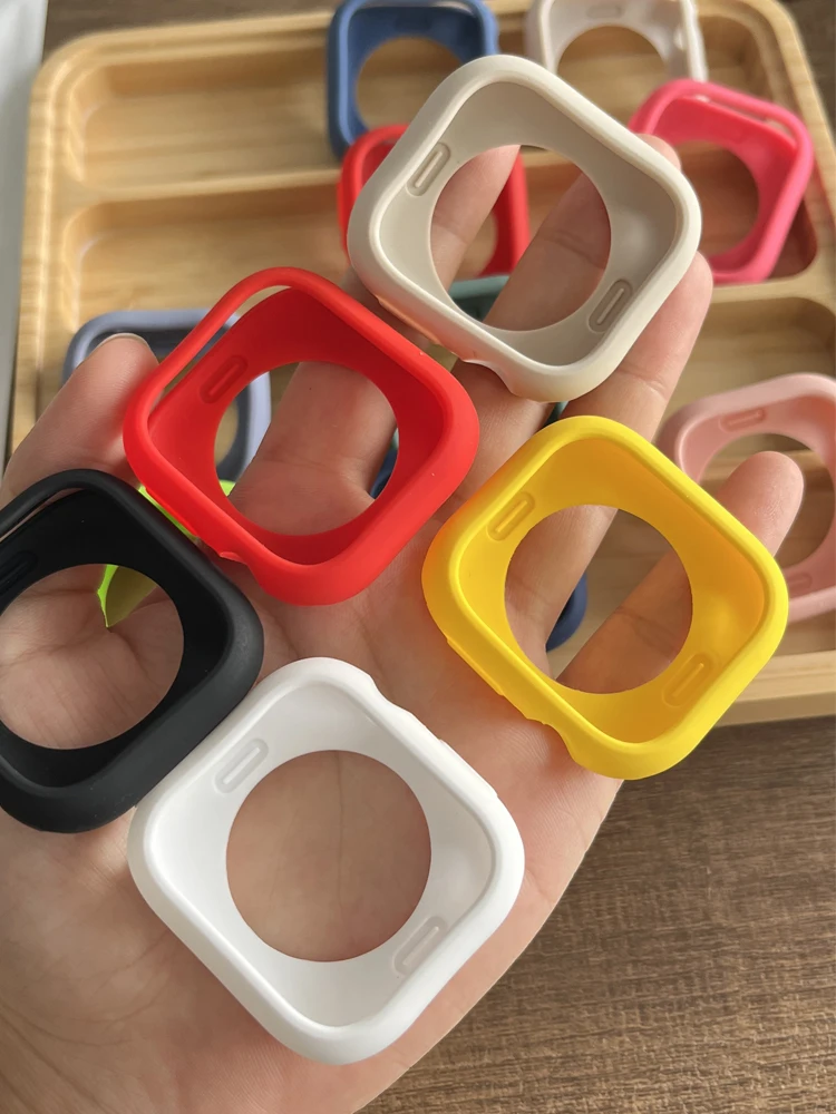 Weiche Silikonhülle für Apple Watch 11-10 46 mm 42/40/44/41/45 mm Zubehör Stoßstangenschutzabdeckung iWatch Serie 9 8 7 SE 6 5 4 Image