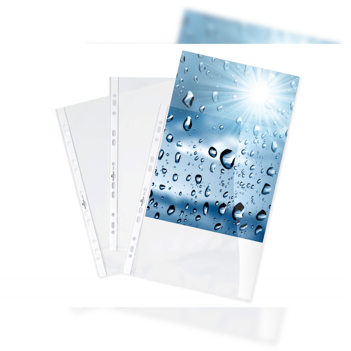 Durable Prospekthülle A4 60my tr 10St oben offen Universallochung PP Image