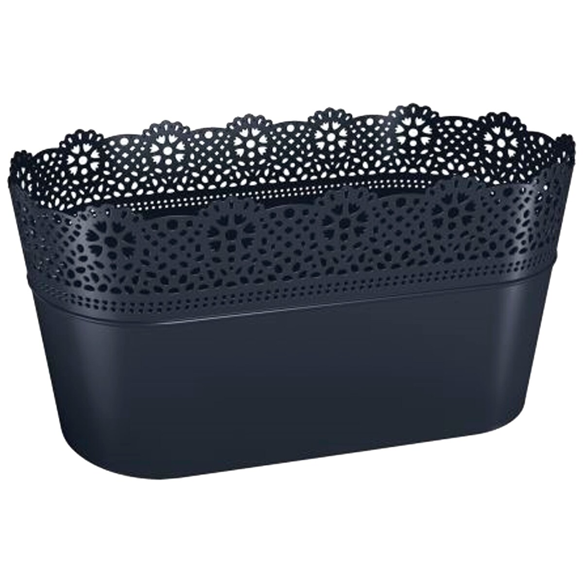 Prosperplast - LACE Blumentopf - 28,5x13,5x15,5cm in Anthrazitfarbe Image