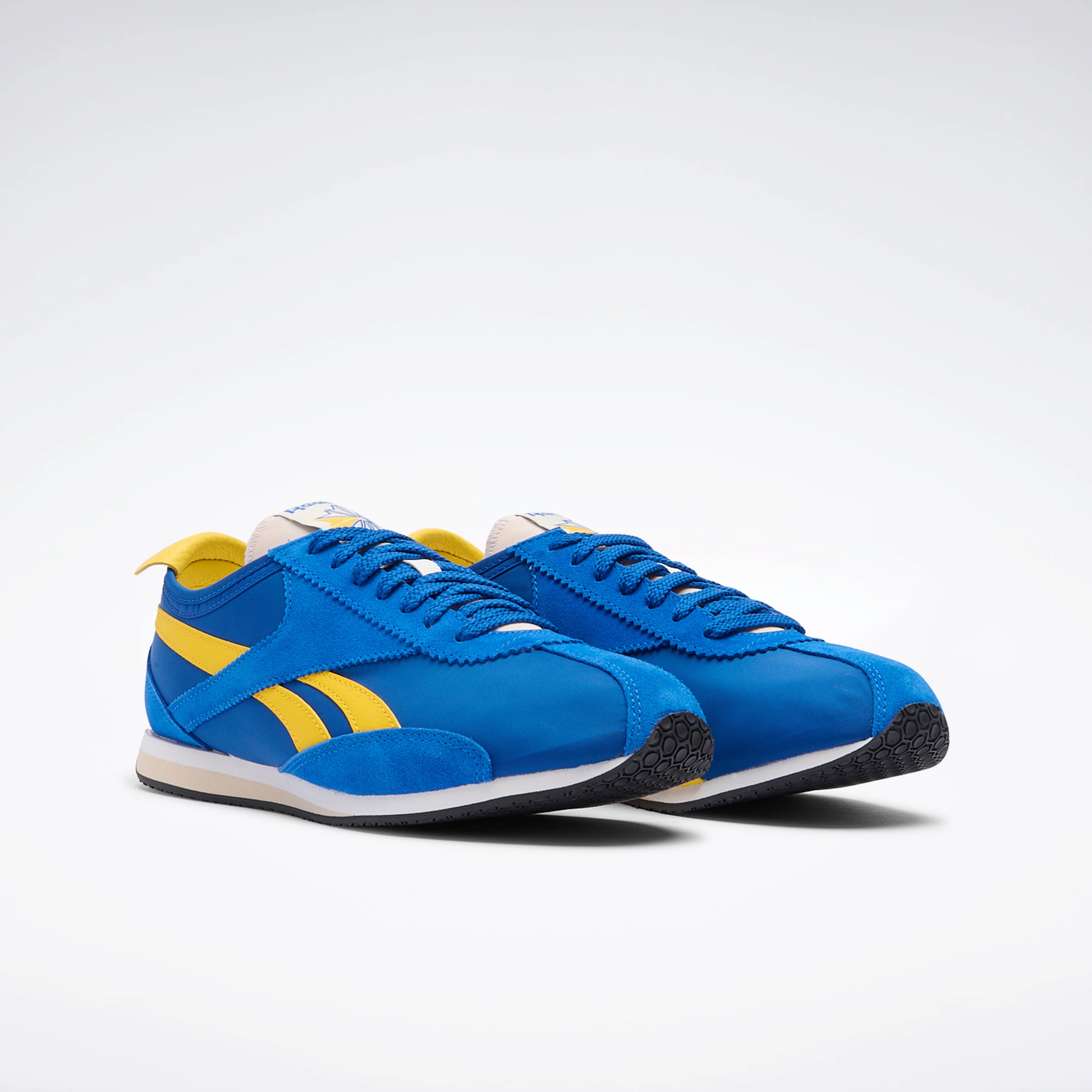 Trainingsschuh REEBOK CLASSIC "R400", Herren, Gr. 38,5, vector blau, optimum blau, golden haze, Leder, Synthetik, Textil, Schuhe