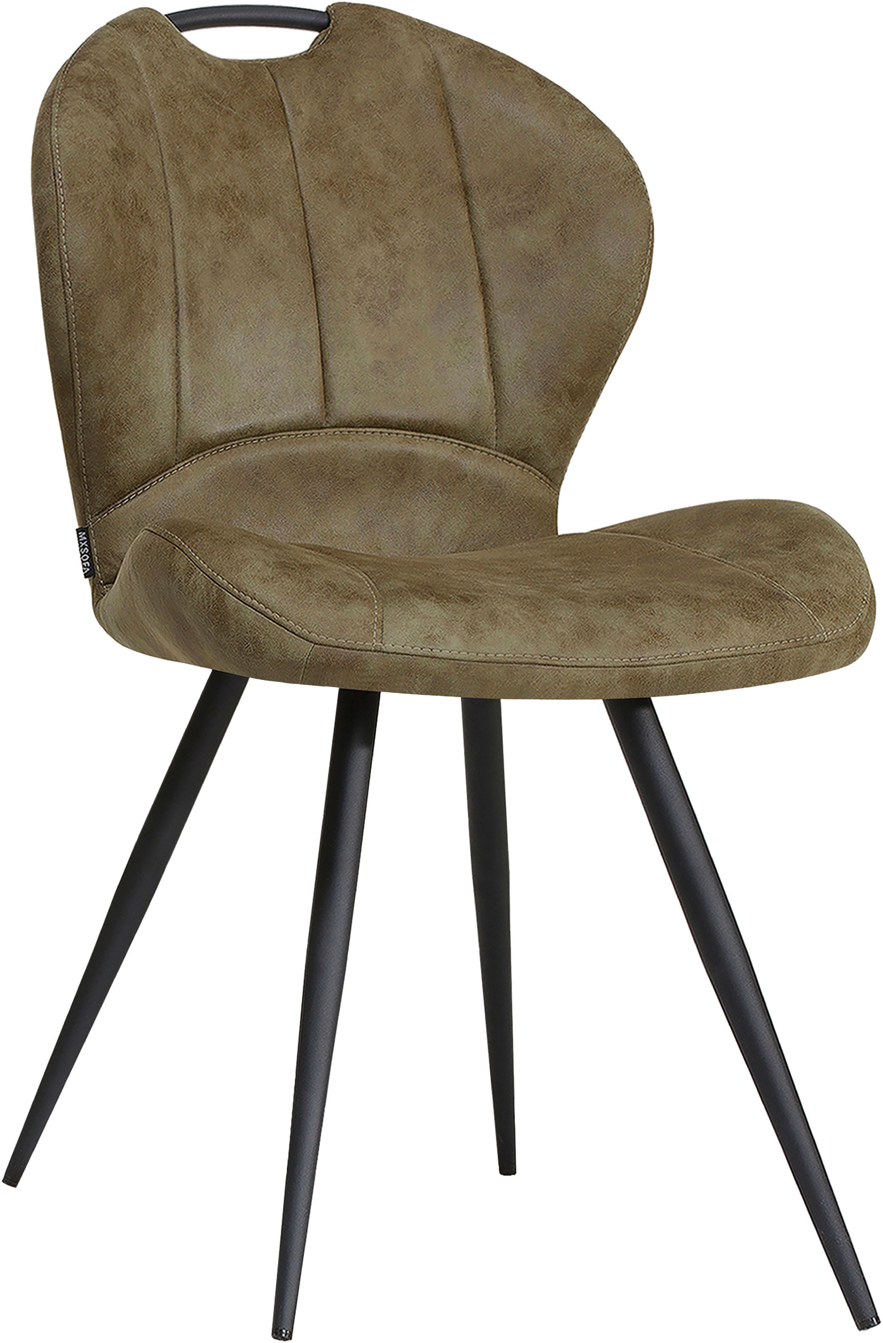 Esszimmerstuhl OMG DESIGN "Miracle", olive, schwarz, B:54cm H:88cm T:63,5cm, Polyester, Stühle, Esszimmerstuhl, Esszimmerstuhl, pflegeleichter Bezug