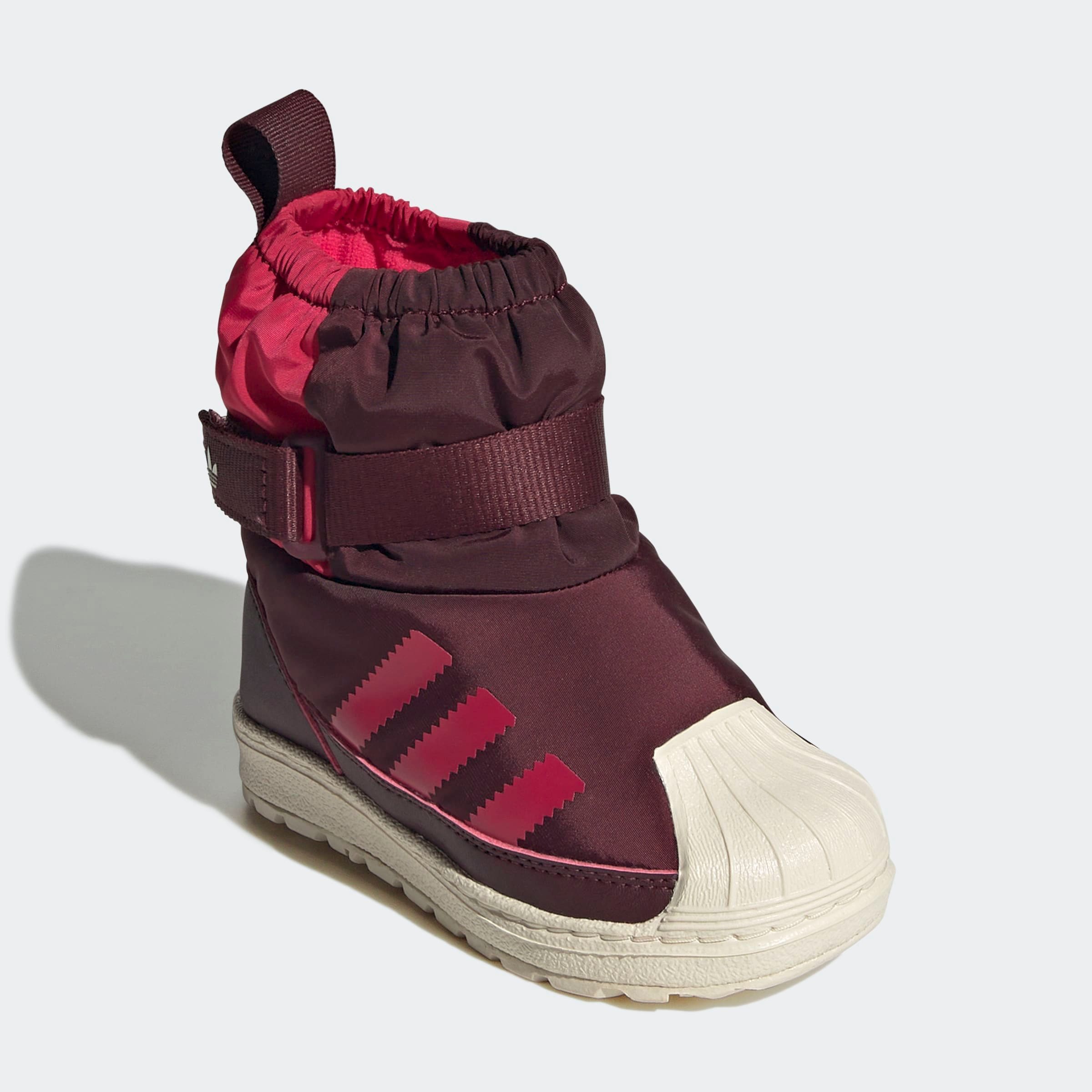 Winterstiefel ADIDAS ORIGINALS "ADIDAS SUPERSTAR 360 STIEFEL FÜR KINDER", Damen, Gr. 22, maroon, wonder weiß, ruby rot, Synthetik, Textil, Schuhe Winterstiefel, Winterschuhe, Winterboots, Snowboots