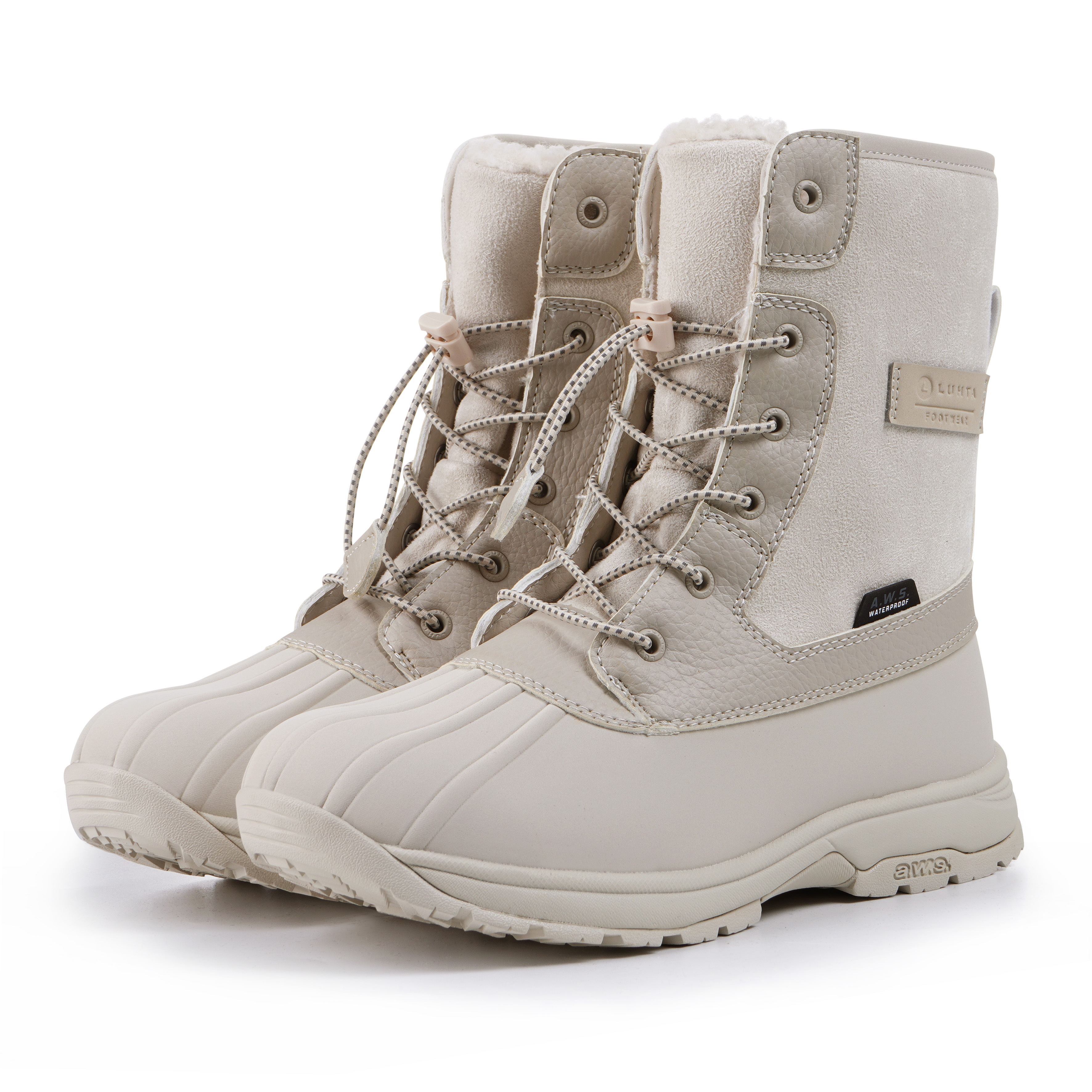 Winterboots LUHTA "TUTTU MS", Damen, Gr. 41, natural weiß, Synthetik, Textil, Schuhe Winterboots, Winterschuhe, Winterstiefel, Snowboots, wasserdicht & gefüttert