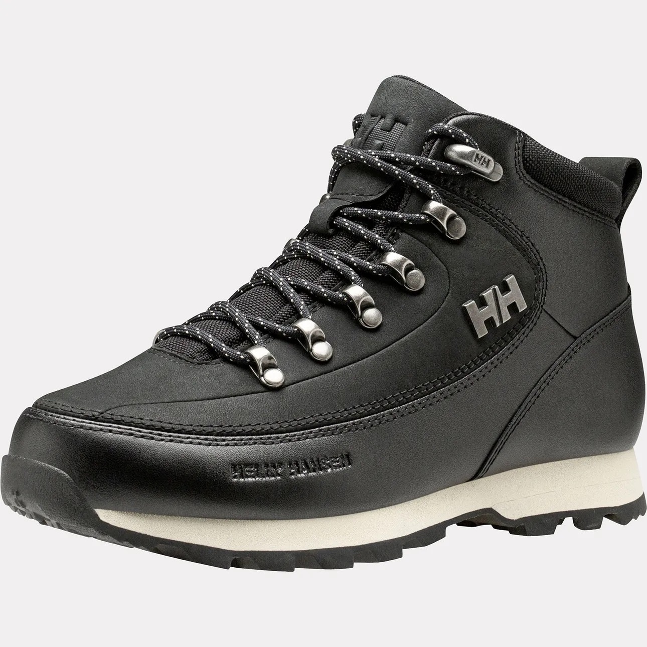 Winterstiefel HELLY HANSEN "W THE FORESTER PREMIUM", Damen, Gr. 41, schwarz, Leder, Schuhe Winterstiefel, wasserdichtes Leder, Winterstiefel, Schnürstiefel, Winterschuhe
