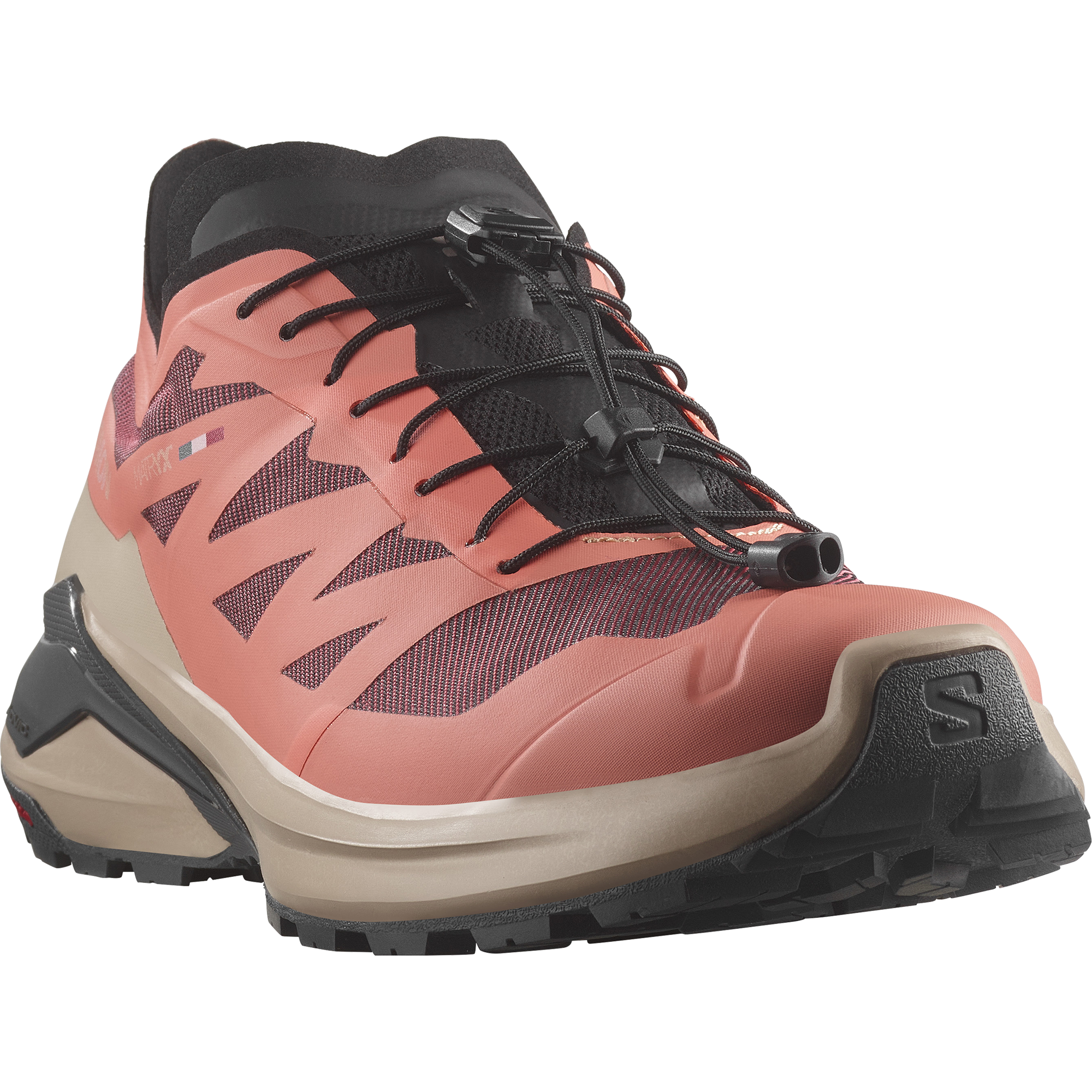 Laufschuh SALOMON "XA META MADE IN FRANCE W", Damen, Gr. 37, fusion coral, oxford tan, schwarz, Synthetik, Textil, Schuhe Laufschuh