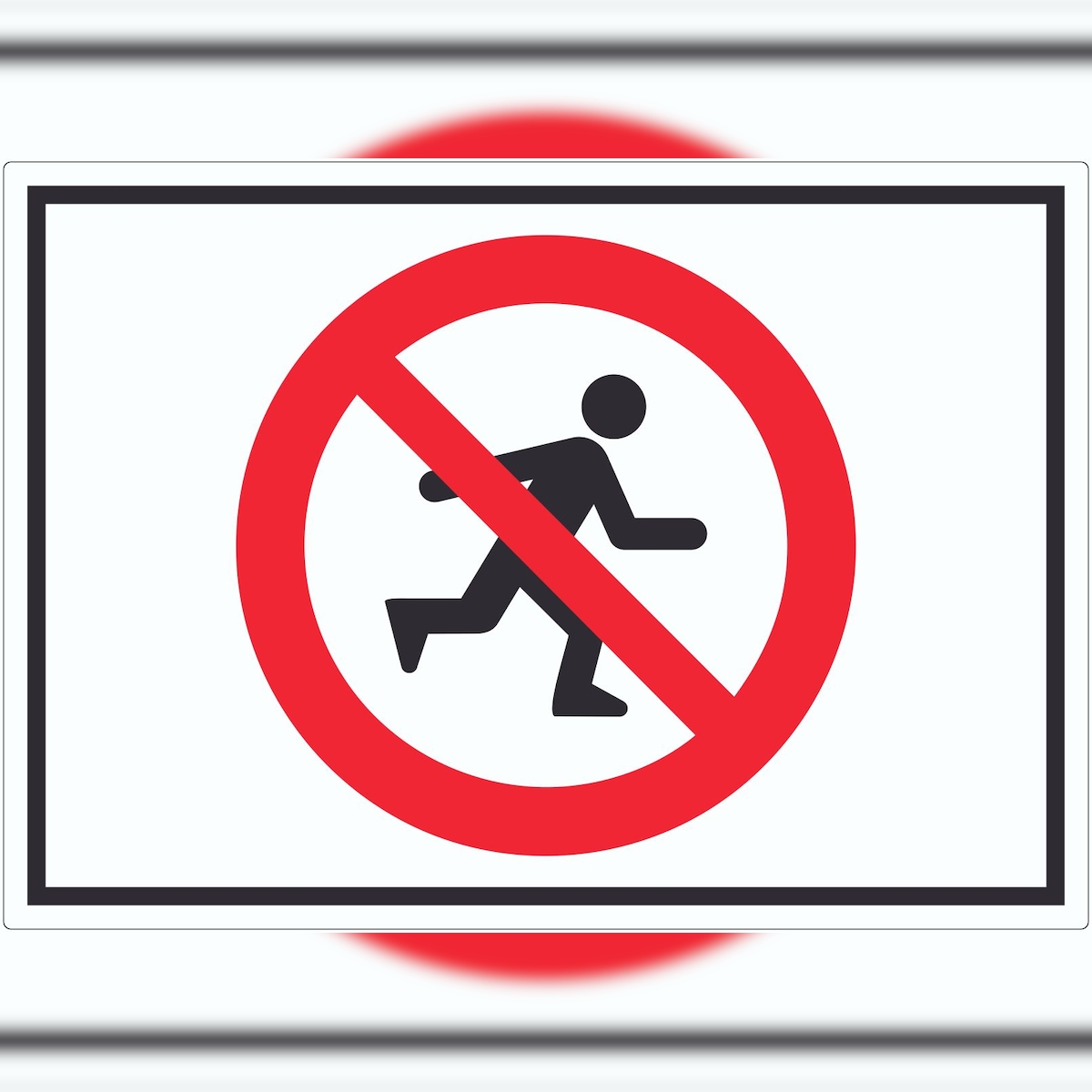 HB-Druck Laufen und Rennen verboten Aufkleber Symbol A7 (74x105mm) Image