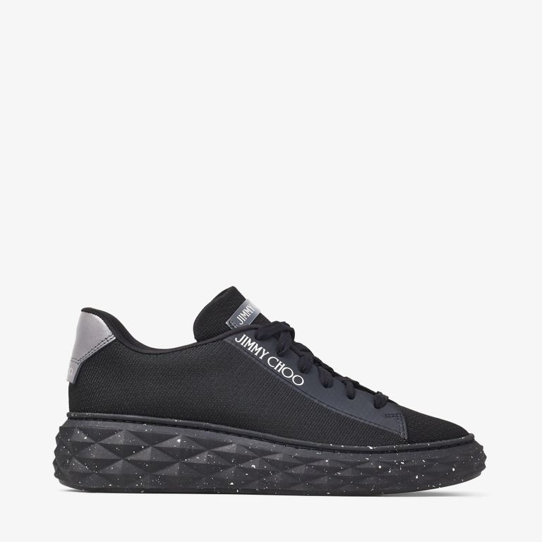 Diamond Light Maxi Logo-Embroidered Knitted Low-Top Trainers - Blue - Jimmy Choo Sneakers