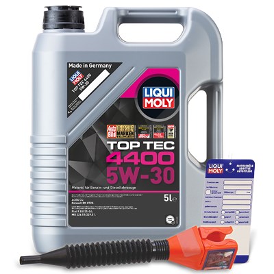 Liqui Moly 5 L Top Tec 4400 5W-30 + Ölwechsel-Anhänger + Einfülltrichter [Hersteller-Nr. 3751] Image