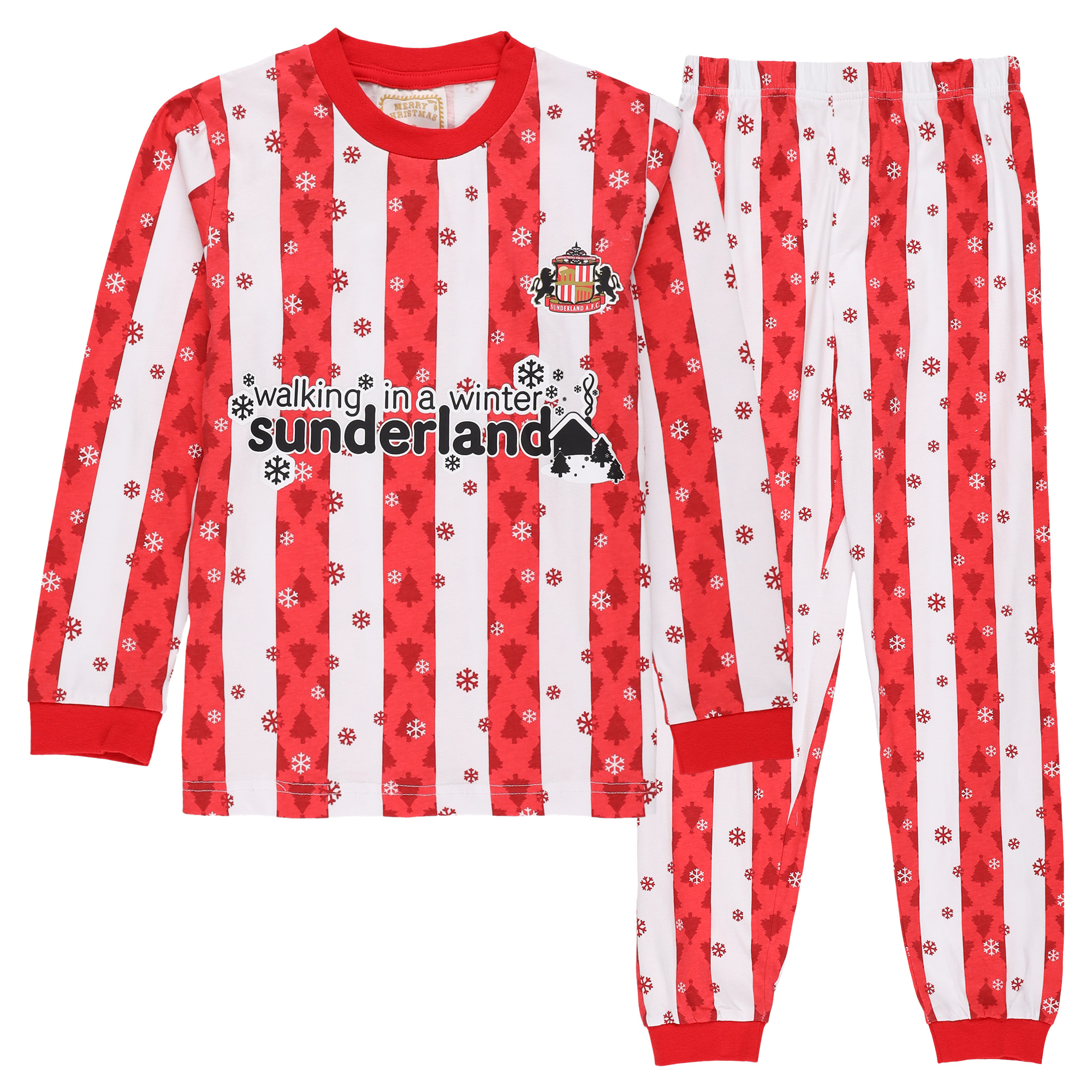 Weihnachtspyjamas von Sunderland – Rot/Weiß – Kinder Image