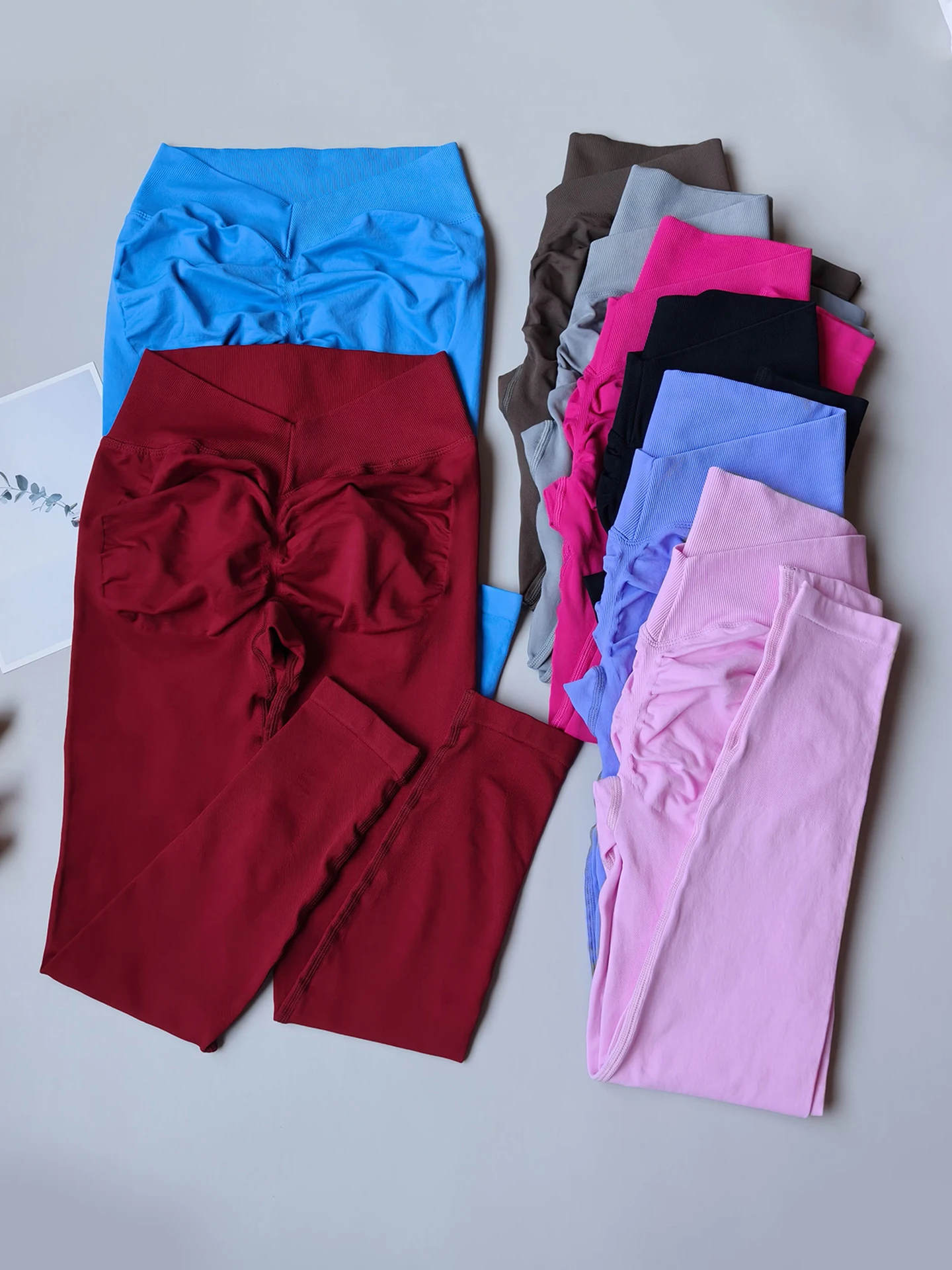 Peach Butt Fitness Laufsport-Strumpfhose, nahtlos, hüfthebende, hoch taillierte, bauchkontrollierende, elastische Yoga-Leggings, pfirsichfarbene Hose Image