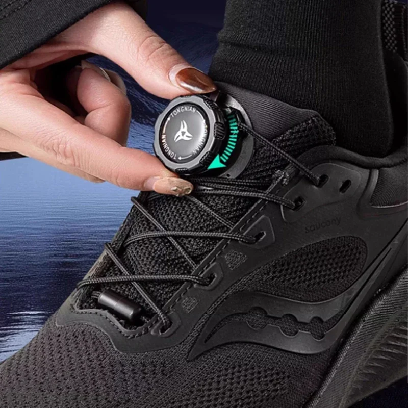 Automatische Schnürsenkel aus dickem Seil, drehbare Schnallen-Schnürsenkel ohne Krawatten, schwarz, weiß, einfache Installation, Sneakers, Schnürsenkel, Schuhzubehör Image