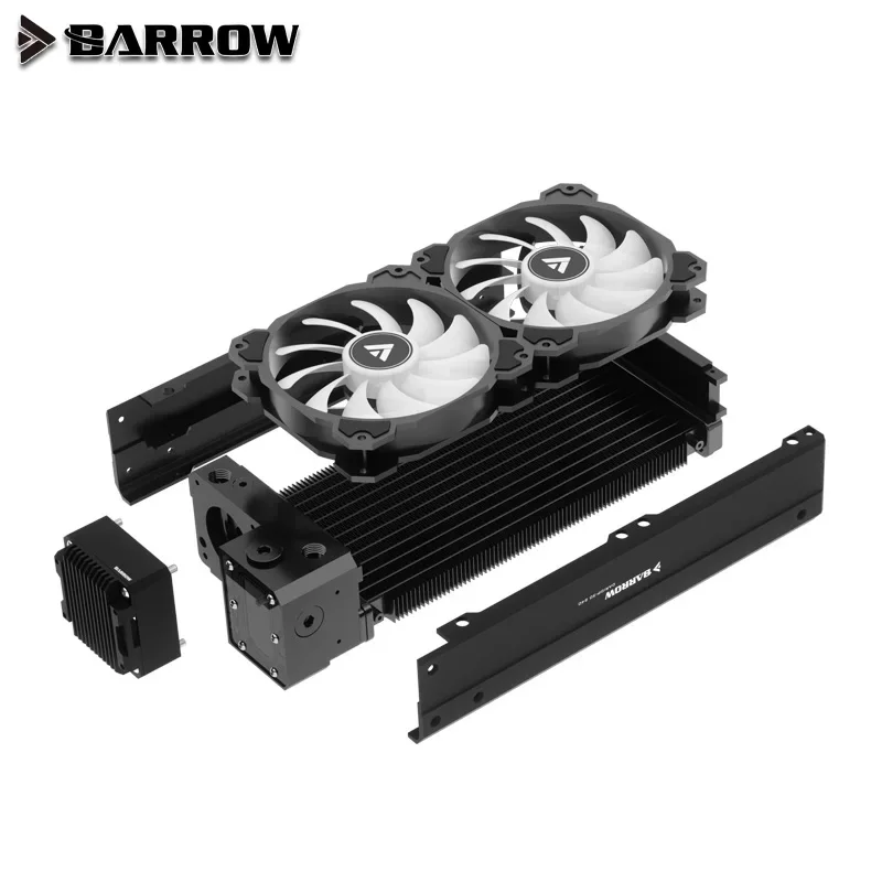 BARROW 360-mm-Heizkörper + 17-W-PWM-Pumpe + Lüfter. Integrierte ITX-Gehäuse-Integrationslösung. Flüssigkeitswärmetauscher aus Kupfer B Image