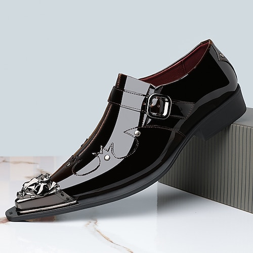 rote Herren-Monkstrap-Schuhe aus Kunstleder mit Krokoprägung – elegantes Schuhwerk für Weihnachts- und Feiertagsfeiern Image