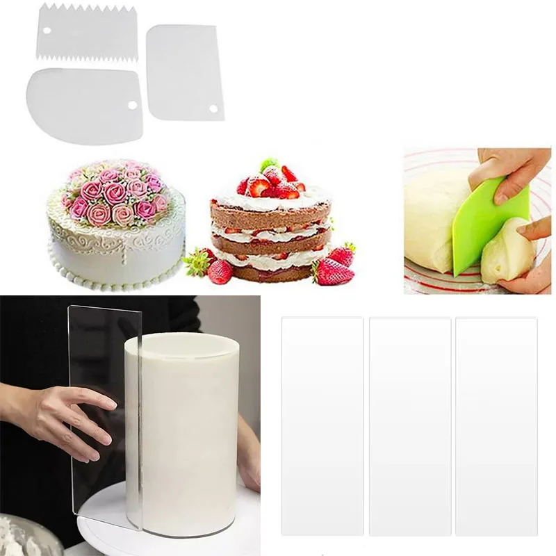 Langlebiges Kuchenspatel-Set zum Zuckerguss von Fondant-Gebäck-Dekorationen, unverzichtbares Back-Glättungswerkzeug zum Dekorieren von Backzubehör Image