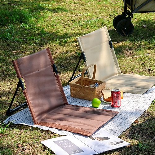 tragbarer Strandstuhl, faltbarer Strandstuhl mit verstellbarer Rückenlehne für Terrasse, Strand, Reisen im Innen- und Außenbereich und Rasen Image