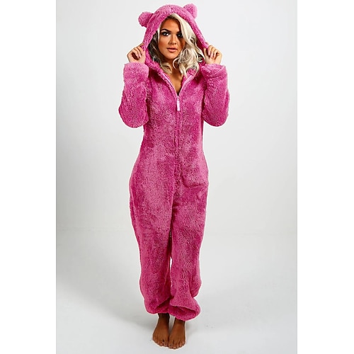 Fleece-Einteiler, tragbare Decke, Damen-Overall, warmer Strampler, Nachtwäsche, einteiliger Playsuit, Loungewear Image