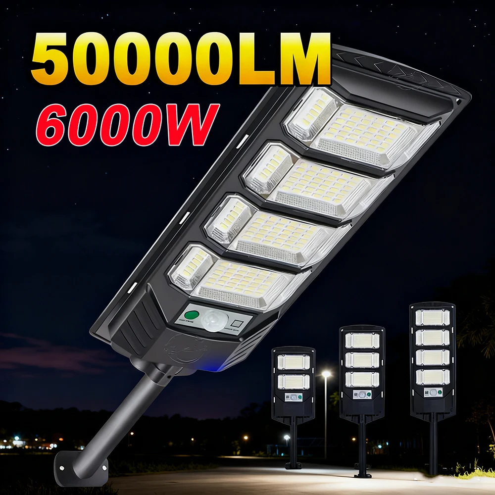 6000W/4000W/2000W/1000W 500000LM Luce solare a led Luce solare Esterna Potente sensore di movimento esterno Lampada solare Lampione da giardino