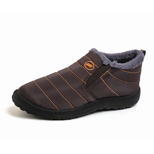 schwarze Herren-Winterstiefel zum Hineinschlüpfen mit Fleecefutter – warmes und gemütliches Schuhwerk für kaltes Wetter und Outdoor-Aktivitäten Image