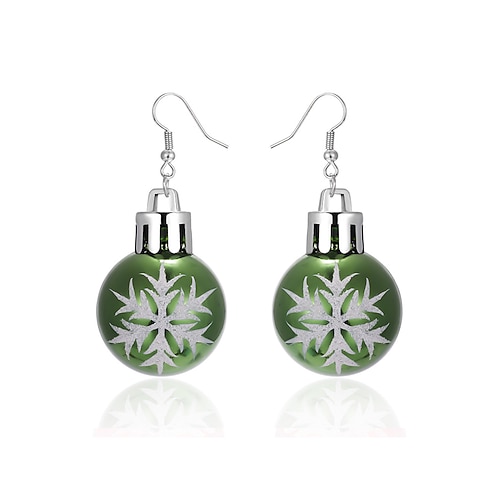 Weihnachtsschmuck-Ohrringe für Damen mit Schneeflocken-Design, festlicher Weihnachtsschmuck in mehreren Farben Image