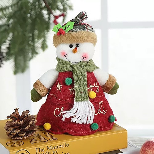 1 pz sacchetti regalo di Natale in lino con cerniera - riutilizzabili 2026 nuovo Natale Eva Babbo Natale pupazzo di neve fiocco di neve cervo sacchetti di caramelle a forma di mela contenitori