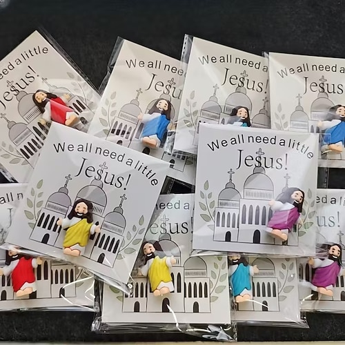 20 biglietti d'auguri tascabili con Gesù per Pasqua, inserti per biglietti d'auguri - mini figure di Gesù, scuola, religiosi, bomboniere per feste di Natale, regalo artigianale, biglietti d'auguri